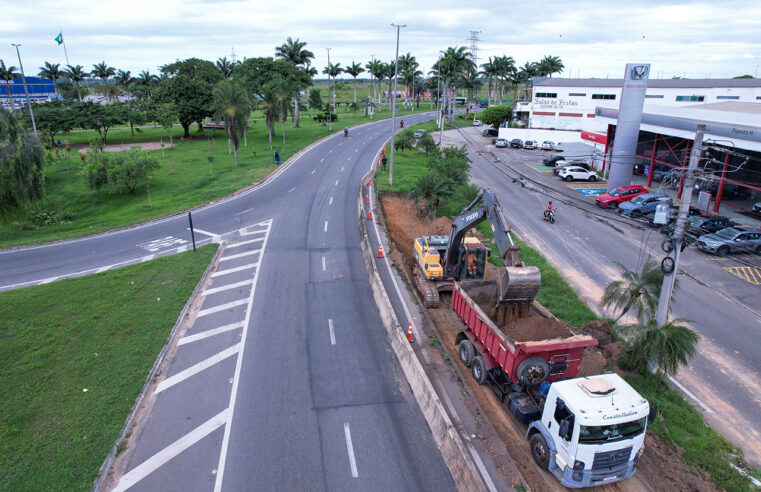 Obras de alça de saída na área do Shopping Estrada são iniciadas